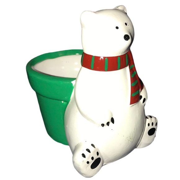 Rocket Farms Polar Bear Ceramic Mini Planter - Picture 3 of 7